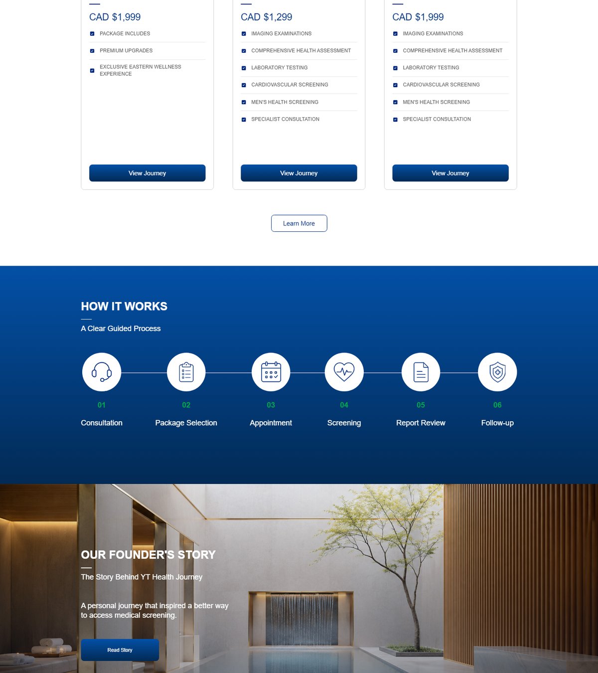 YT Health Journey 国际体检服务官网 页面展示 3